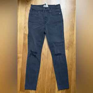 NWT Madewell 9” Mid-Rise Skinny Jeans Magic Pockets Distressed Gray Black 27